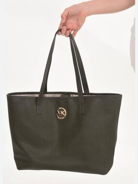 Michael Kors Grey Tote with silver MK Emblem